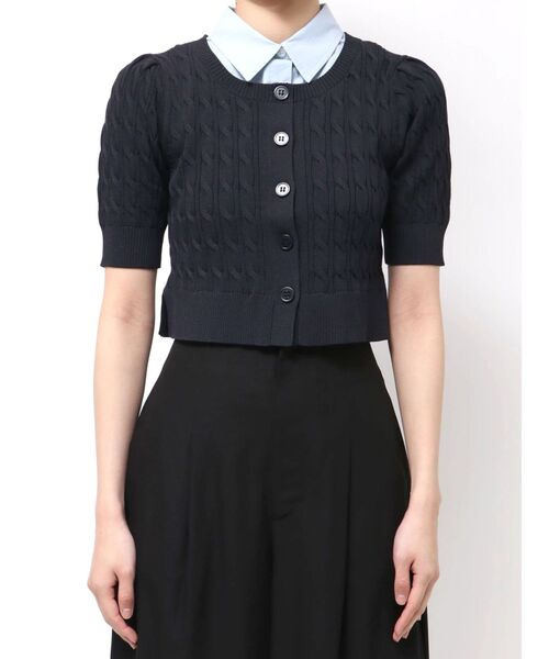 LAGUNAMOON(ラグナムーン)の「デタッチャブルペプラムニットカーディガン【オフィスカジュアル】【夏服】(ニット/セーター・レディース・グレー/アイボリー/ネイビー・FREE)」の20枚目の写真