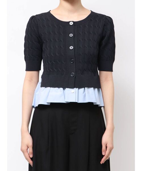 LAGUNAMOON(ラグナムーン)の「デタッチャブルペプラムニットカーディガン【オフィスカジュアル】【夏服】(ニット/セーター・レディース・グレー/アイボリー/ネイビー・FREE)」の21枚目の写真