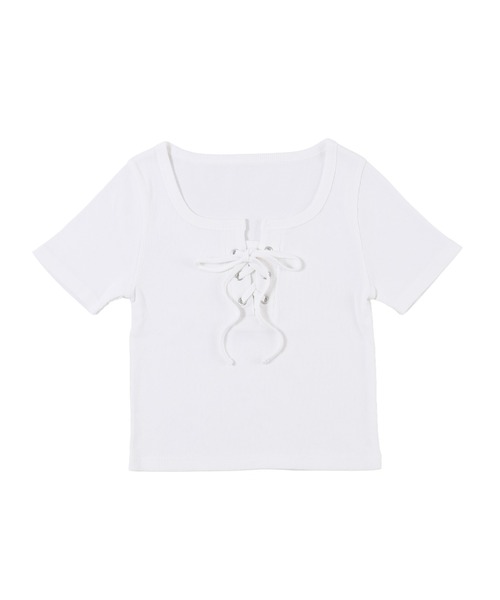 PHILLY（フィリー）の「フロントレースアップトップス（Tシャツ/カットソー・レディース・ホワイト/ブラック/グレー・FREE）」の17枚目の写真