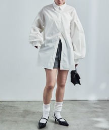 バルーンスリーブ ロングシャツ