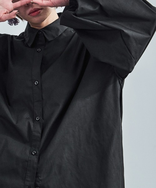 Fashion Letter(ファッションレター)の「バルーンスリーブ ロングシャツ(シャツ/ブラウス・レディース・ブラック/ライトグレー/オフホワイト・M)」の19枚目の写真
