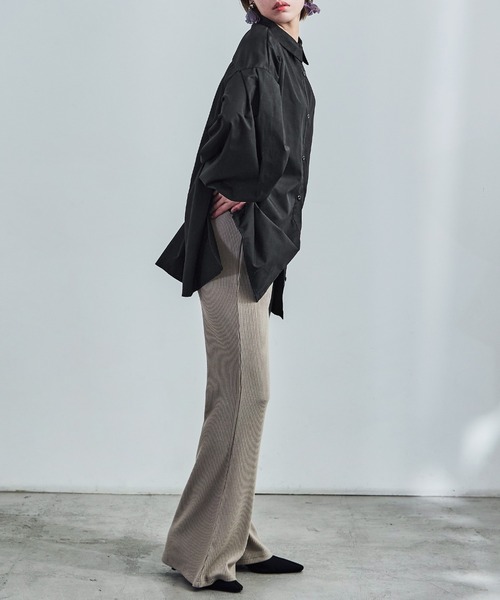 Fashion Letter(ファッションレター)の「バルーンスリーブ ロングシャツ(シャツ/ブラウス・レディース・ブラック/ライトグレー/オフホワイト・M)」の21枚目の写真