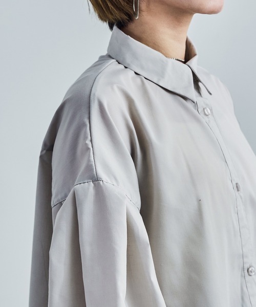 Fashion Letter(ファッションレター)の「バルーンスリーブ ロングシャツ(シャツ/ブラウス・レディース・ブラック/ライトグレー/オフホワイト・M)」の10枚目の写真