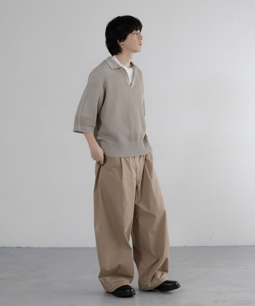LOWRYS FARM(ローリーズファーム)の「【LFM(U)】ストローヤーンスキッパーポロ 665834(ニット/セーター・メンズ・アイボリー/ブラウン/チャコールグレー・LARGE/MEDIUM)」の22枚目の写真