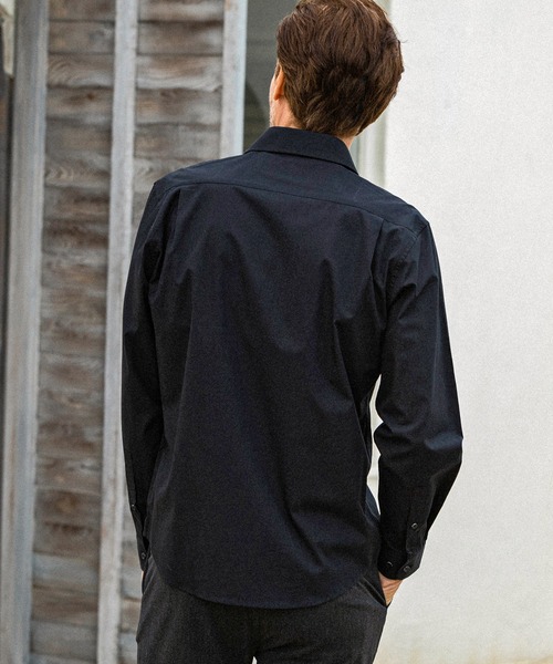 AKM Contemporary（エイケイエムコンテンポラリー）の「【WEB・直営店限定】AKM Contemporary(エイケイエムコンテンポラリー)ホリゾンタルカラー長袖シャツ（シャツ/ブラウス・メンズ・ネイビー/ベージュ/ホワイト/ブラック・M/S/XL/L）」の11枚目の写真