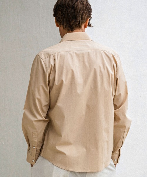 AKM Contemporary（エイケイエムコンテンポラリー）の「【WEB・直営店限定】AKM Contemporary(エイケイエムコンテンポラリー)ホリゾンタルカラー長袖シャツ（シャツ/ブラウス・メンズ・ネイビー/ベージュ/ホワイト/ブラック・M/S/XL/L）」の16枚目の写真
