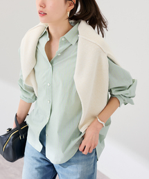 FRAMeWORK | 綿麻ストライプレギュラーシャツ(シャツ/ブラウス)