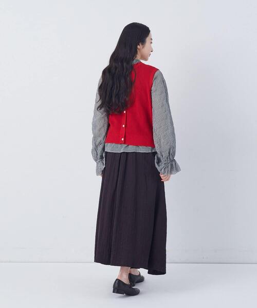 conges payes ADIEU TRISTESSE（コンジェ ペイエ アデュートリステス）の「14G麻綿ワッフル編み2WAYベスト（ベスト・レディース・ブラック/ブルー/レッド・FREE）」の13枚目の写真