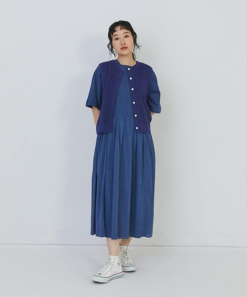 conges payes ADIEU TRISTESSE（コンジェ ペイエ アデュートリステス）の「14G麻綿ワッフル編み2WAYベスト（ベスト・レディース・ブラック/ブルー/レッド・FREE）」の17枚目の写真