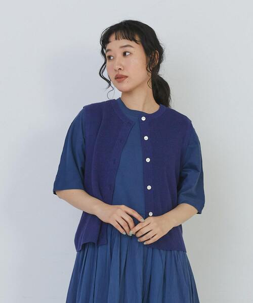 conges payes ADIEU TRISTESSE（コンジェ ペイエ アデュートリステス）の「14G麻綿ワッフル編み2WAYベスト（ベスト・レディース・ブラック/ブルー/レッド・FREE）」の21枚目の写真