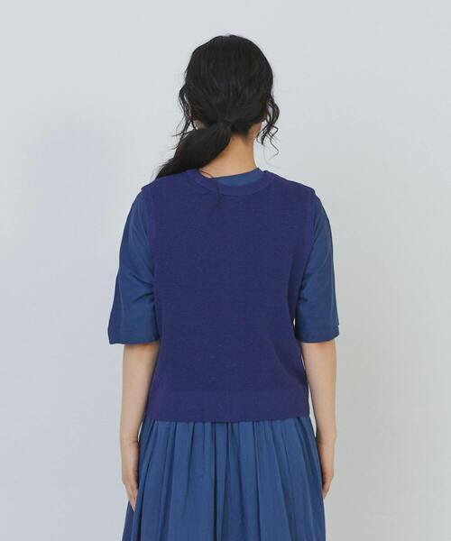 conges payes ADIEU TRISTESSE(コンジェ ペイエ アデュートリステス)の「14G麻綿ワッフル編み2WAYベスト(ベスト・レディース・ブラック/ブルー/レッド・FREE)」の16枚目の写真
