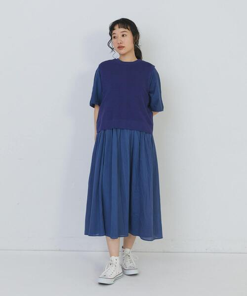 conges payes ADIEU TRISTESSE(コンジェ ペイエ アデュートリステス)の「14G麻綿ワッフル編み2WAYベスト(ベスト・レディース・ブラック/ブルー/レッド・FREE)」の17枚目の写真