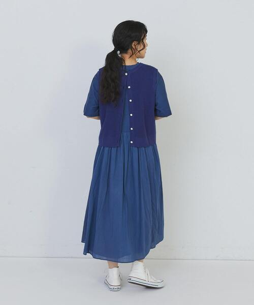 conges payes ADIEU TRISTESSE(コンジェ ペイエ アデュートリステス)の「14G麻綿ワッフル編み2WAYベスト(ベスト・レディース・ブラック/ブルー/レッド・FREE)」の18枚目の写真