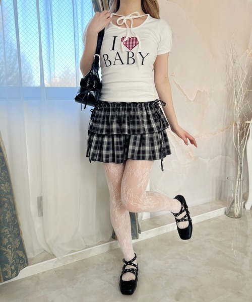 PHILLY(フィリー)の「アイラブbabyチョーカーT(Tシャツ/カットソー・レディース・グレー/ホワイト・FREE)」の11枚目の写真