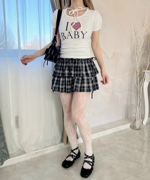 PHILLY(フィリー)の「アイラブbabyチョーカーT(Tシャツ/カットソー・レディース・グレー/ホワイト・FREE)」の12枚目の写真