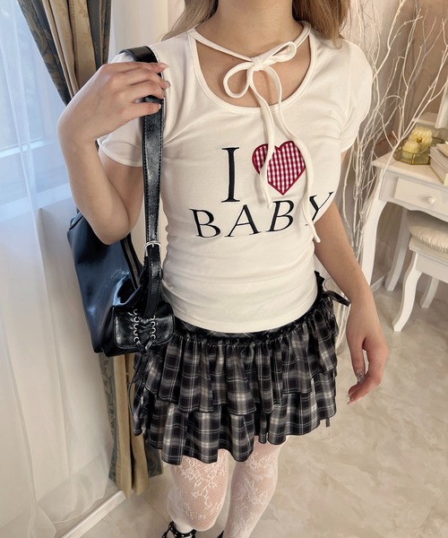 PHILLY(フィリー)の「アイラブbabyチョーカーT(Tシャツ/カットソー・レディース・グレー/ホワイト・FREE)」の10枚目の写真
