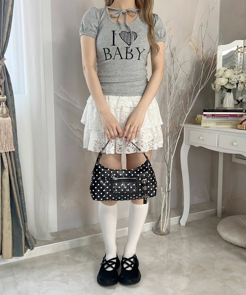 PHILLY(フィリー)の「アイラブbabyチョーカーT(Tシャツ/カットソー・レディース・グレー/ホワイト・FREE)」の15枚目の写真