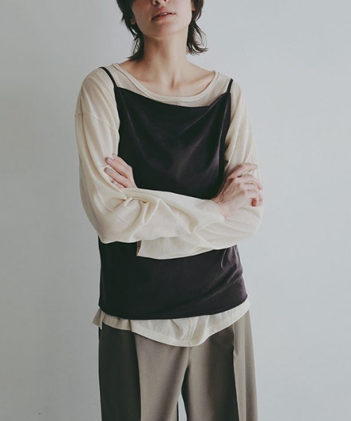 ETRE TOKYO（エトレトウキョウ）の「【先行予約限定 10%OFF】キュプラジャージキャミソール（キャミソール・レディース・ブラック/ホワイト/ブラウン・FREE）」の3枚目の写真