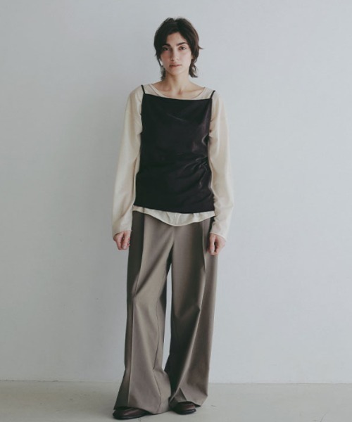 ETRE TOKYO（エトレトウキョウ）の「【先行予約限定 10%OFF】キュプラジャージキャミソール（キャミソール・レディース・ブラック/ホワイト/ブラウン・FREE）」の4枚目の写真