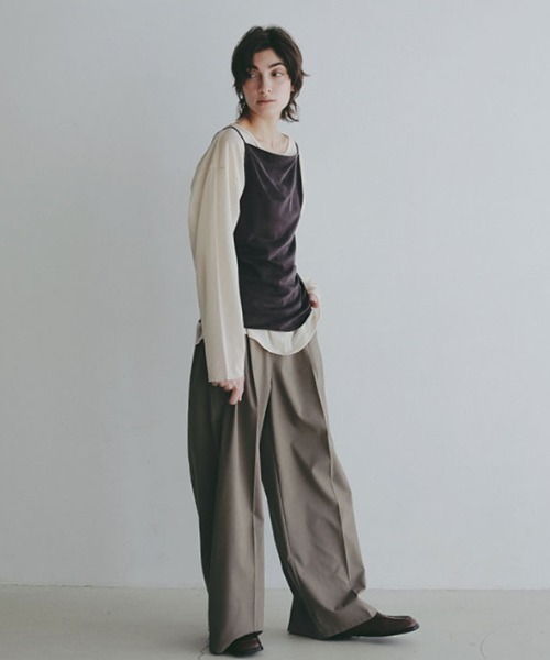 ETRE TOKYO（エトレトウキョウ）の「【先行予約限定 10%OFF】キュプラジャージキャミソール（キャミソール・レディース・ブラック/ホワイト/ブラウン・FREE）」の6枚目の写真