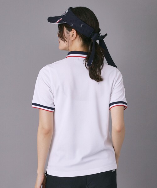 adabat(アダバット)の「【ADABAT NAVY】吸水速乾/UVカット カノコクレリック半袖ポロシャツ(ポロシャツ・レディース・ブラック/ホワイト・38/40/42)」の6枚目の写真
