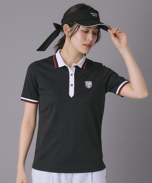 adabat(アダバット)の「【ADABAT NAVY】吸水速乾/UVカット カノコクレリック半袖ポロシャツ(ポロシャツ・レディース・ブラック/ホワイト・38/40/42)」の10枚目の写真