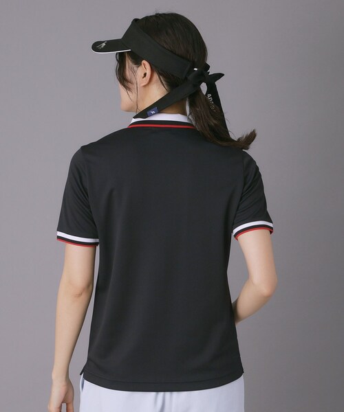 adabat(アダバット)の「【ADABAT NAVY】吸水速乾/UVカット カノコクレリック半袖ポロシャツ(ポロシャツ・レディース・ブラック/ホワイト・38/40/42)」の11枚目の写真