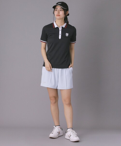 adabat(アダバット)の「【ADABAT NAVY】吸水速乾/UVカット カノコクレリック半袖ポロシャツ(ポロシャツ・レディース・ブラック/ホワイト・38/40/42)」の12枚目の写真
