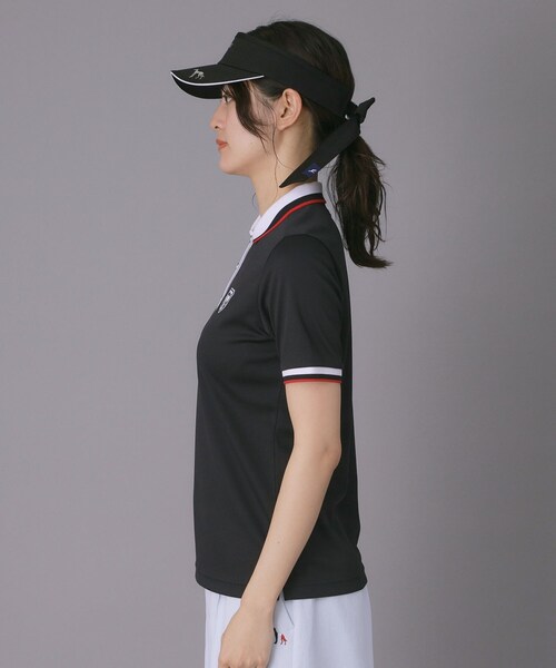 adabat(アダバット)の「【ADABAT NAVY】吸水速乾/UVカット カノコクレリック半袖ポロシャツ(ポロシャツ・レディース・ブラック/ホワイト・38/40/42)」の16枚目の写真