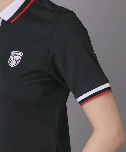 adabat(アダバット)の「【ADABAT NAVY】吸水速乾/UVカット カノコクレリック半袖ポロシャツ(ポロシャツ・レディース・ブラック/ホワイト・38/40/42)」の19枚目の写真