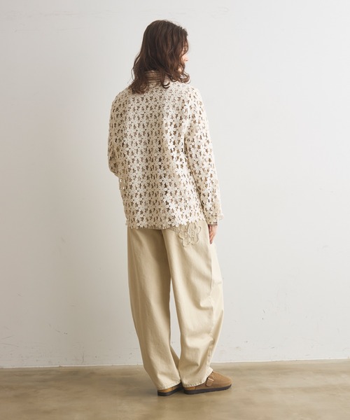 Crisp（クリスプ）の「フラワーレーストップス（Tシャツ/カットソー・レディース・アイボリー/ブラック・FREE）」の15枚目の写真