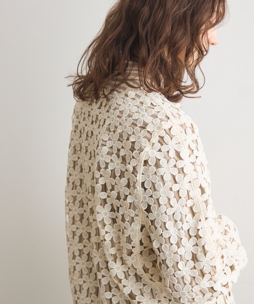 Crisp（クリスプ）の「フラワーレーストップス（Tシャツ/カットソー・レディース・アイボリー/ブラック・FREE）」の21枚目の写真