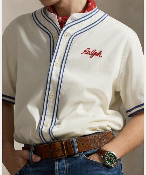 30s-40s wool ベイスボールポロ クラシック フィット ベースボール シャツ（その他トップス）｜POLO