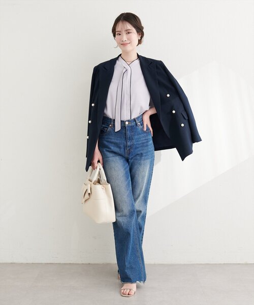 natural couture（ナチュラルクチュール）の「ねじり配色ボウタイブラウス（シャツ/ブラウス・レディース・その他2/その他1/ベージュ/サックスブルー/ピンクベージュ/アイボリー・FREE）」の14枚目の写真