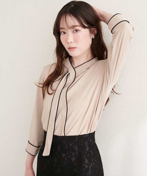natural couture（ナチュラルクチュール）の「ねじり配色ボウタイブラウス（シャツ/ブラウス・レディース・その他2/その他1/ベージュ/サックスブルー/ピンクベージュ/アイボリー・FREE）」の18枚目の写真