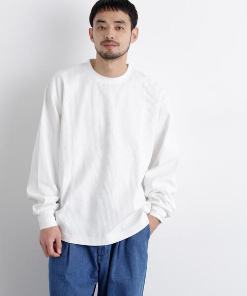 セール】ワッフルプルオーバーTシャツ 長袖（Tシャツ/カットソー