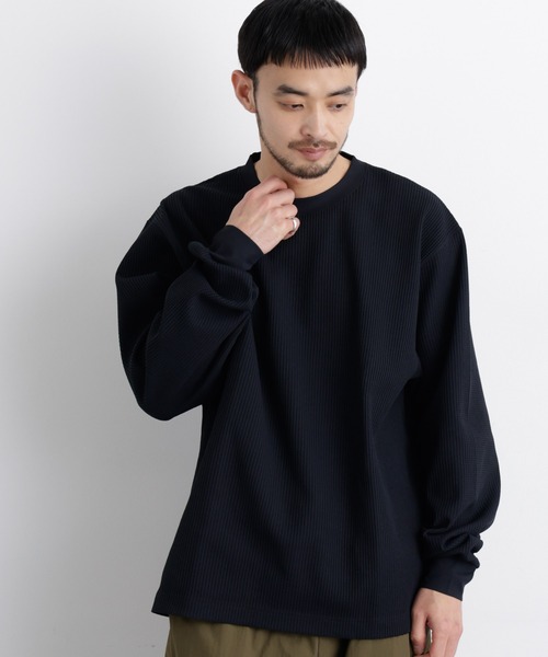NANO universe(ナノユニバース)の「ワッフルプルオーバーTシャツ 長袖(Tシャツ/カットソー・メンズ・ホワイト/グレー/ブラック・L/M)」の3枚目の写真