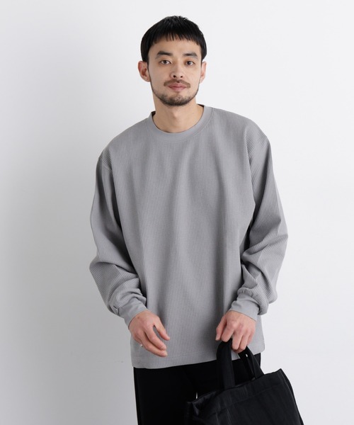 NANO universe(ナノユニバース)の「ワッフルプルオーバーTシャツ 長袖(Tシャツ/カットソー・メンズ・ホワイト/グレー/ブラック・L/M)」の12枚目の写真