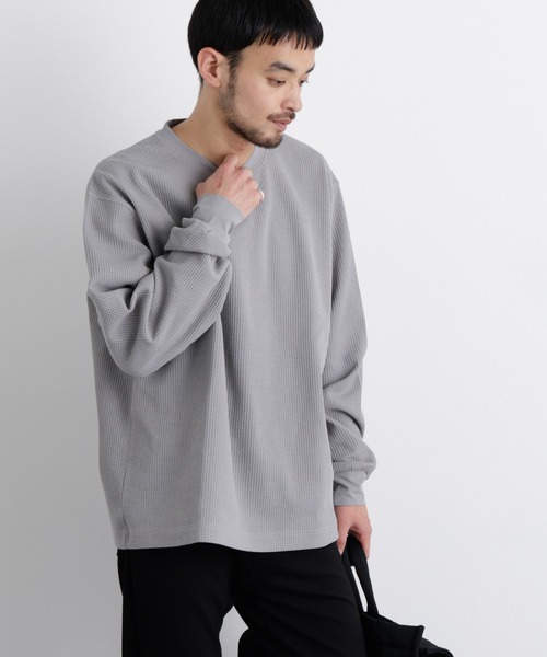 NANO universe(ナノユニバース)の「ワッフルプルオーバーTシャツ 長袖(Tシャツ/カットソー・メンズ・ホワイト/グレー/ブラック・L/M)」の11枚目の写真