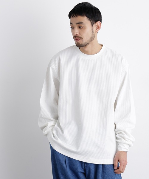NANO universe(ナノユニバース)の「ワッフルプルオーバーTシャツ 長袖(Tシャツ/カットソー・メンズ・ホワイト/グレー/ブラック・L/M)」の5枚目の写真