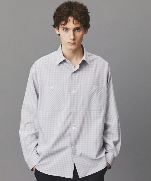 PUBLIC TOKYO（パブリックトウキョウ）の「オンブレチェックレーヨンシャツ /春服/レイヤード/オフィスカジュアル/通勤（シャツ/ブラウス・メンズ・ブルー/グレー・1/2）」の3枚目の写真