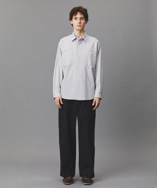 PUBLIC TOKYO（パブリックトウキョウ）の「オンブレチェックレーヨンシャツ /春服/レイヤード/オフィスカジュアル/通勤（シャツ/ブラウス・メンズ・ブルー/グレー・1/2）」の10枚目の写真