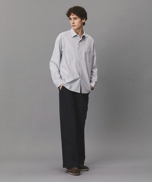 PUBLIC TOKYO（パブリックトウキョウ）の「オンブレチェックレーヨンシャツ /春服/レイヤード/オフィスカジュアル/通勤（シャツ/ブラウス・メンズ・ブルー/グレー・1/2）」の8枚目の写真