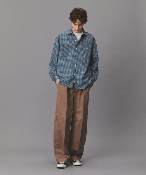 PUBLIC TOKYO（パブリックトウキョウ）の「オンブレチェックレーヨンシャツ /春服/レイヤード/オフィスカジュアル/通勤（シャツ/ブラウス・メンズ・ブルー/グレー・1/2）」の22枚目の写真