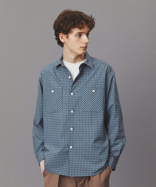 PUBLIC TOKYO（パブリックトウキョウ）の「オンブレチェックレーヨンシャツ /春服/レイヤード/オフィスカジュアル/通勤（シャツ/ブラウス・メンズ・ブルー/グレー・1/2）」の14枚目の写真