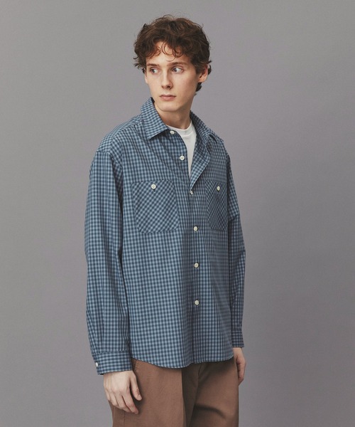 PUBLIC TOKYO（パブリックトウキョウ）の「オンブレチェックレーヨンシャツ /春服/レイヤード/オフィスカジュアル/通勤（シャツ/ブラウス・メンズ・ブルー/グレー・1/2）」の15枚目の写真