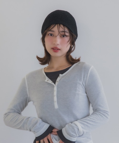 polcadot（ポルカドット）の「メッシュ サマービーニー / 軽量 シンプル ニット帽（ニットキャップ/ビーニー・レディース・グレー/ベージュ/ブラック・FREE）」の21枚目の写真