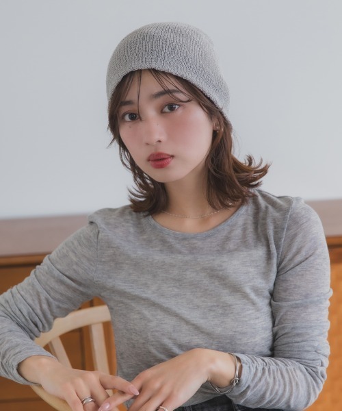 polcadot（ポルカドット）の「メッシュ サマービーニー / 軽量 シンプル ニット帽（ニットキャップ/ビーニー・レディース・グレー/ベージュ/ブラック・FREE）」の22枚目の写真