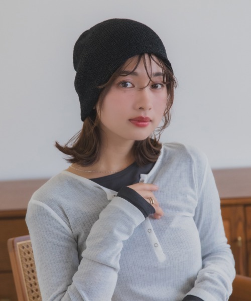 polcadot（ポルカドット）の「メッシュ サマービーニー / 軽量 シンプル ニット帽（ニットキャップ/ビーニー・レディース・グレー/ベージュ/ブラック・FREE）」の20枚目の写真