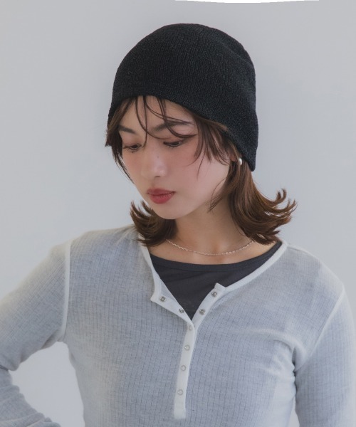 polcadot（ポルカドット）の「メッシュ サマービーニー / 軽量 シンプル ニット帽（ニットキャップ/ビーニー・レディース・グレー/ベージュ/ブラック・FREE）」の13枚目の写真